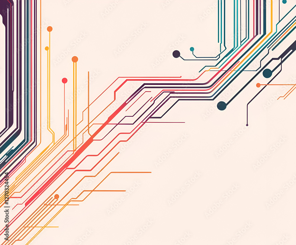 Poster abstract circuit board design: a vibrant and dynamic abstract design resembling a circuit board, fea