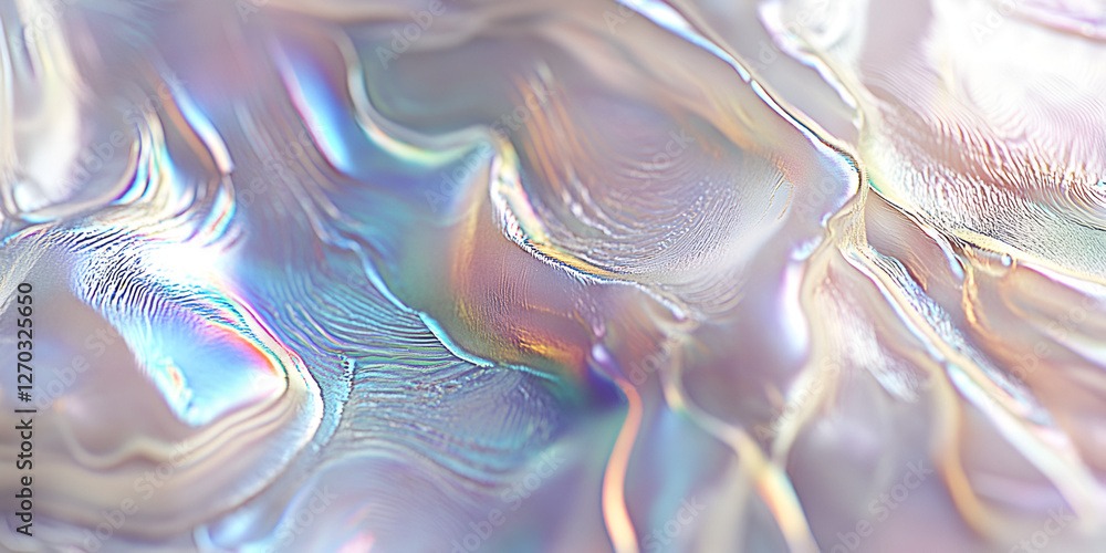 Poster abstract iridescent liquid: a mesmerizing view of an abstract iridescent liquid surface, its reflect