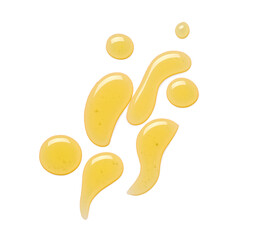 Pattern made of spilled sweet honey isolated on white background