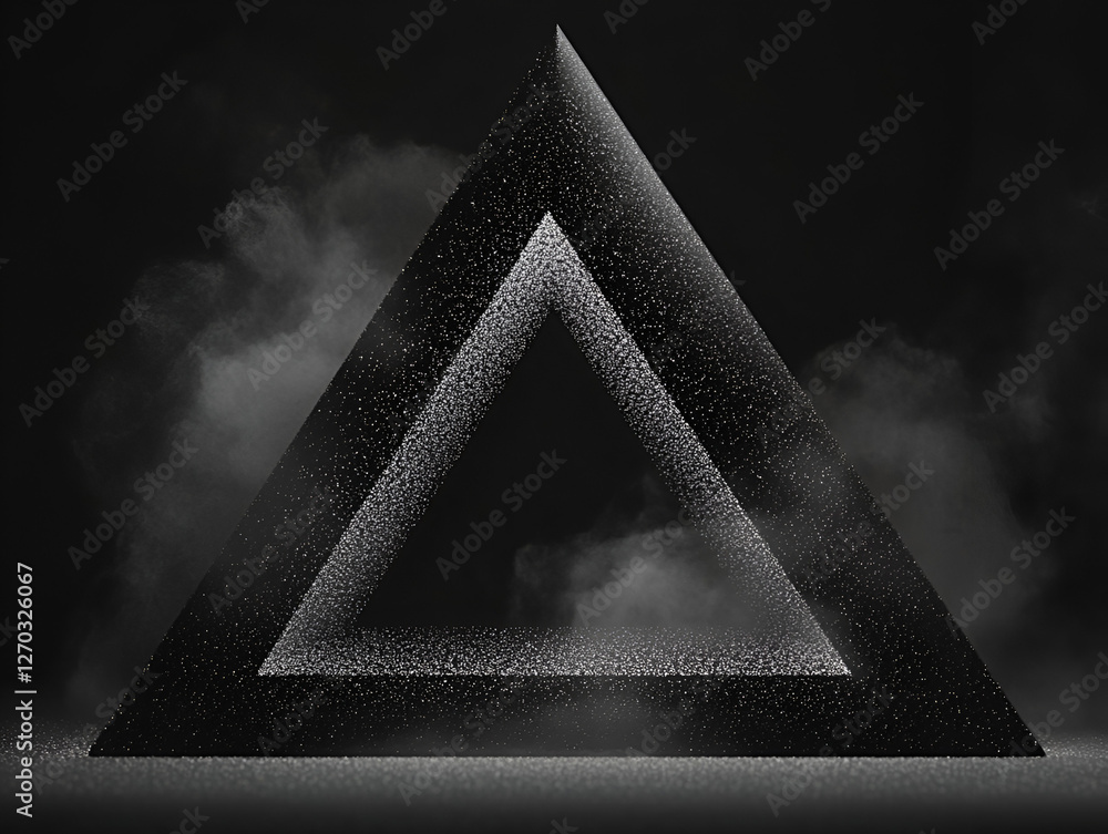 Poster abstract geometry: a minimalist composition featuring a triangular structure with contrasting gradie