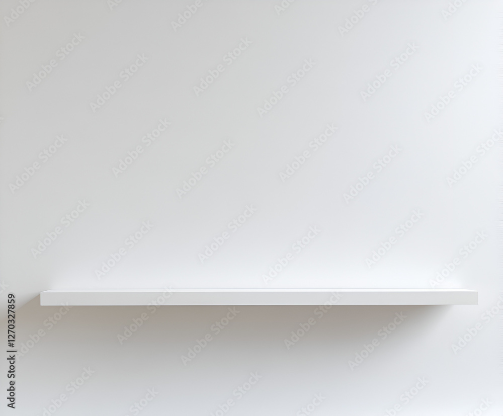 Poster minimalist shelf: a single, clean-lined shelf, designed with simplicity and functionality in mind, p