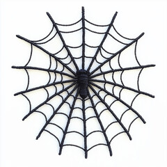 Obraz premium Minimalist Black Spider Web on White Background