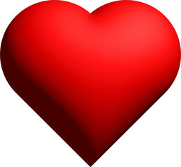 3D red heart isolated icon. Color Image. heart 3D illustration.
