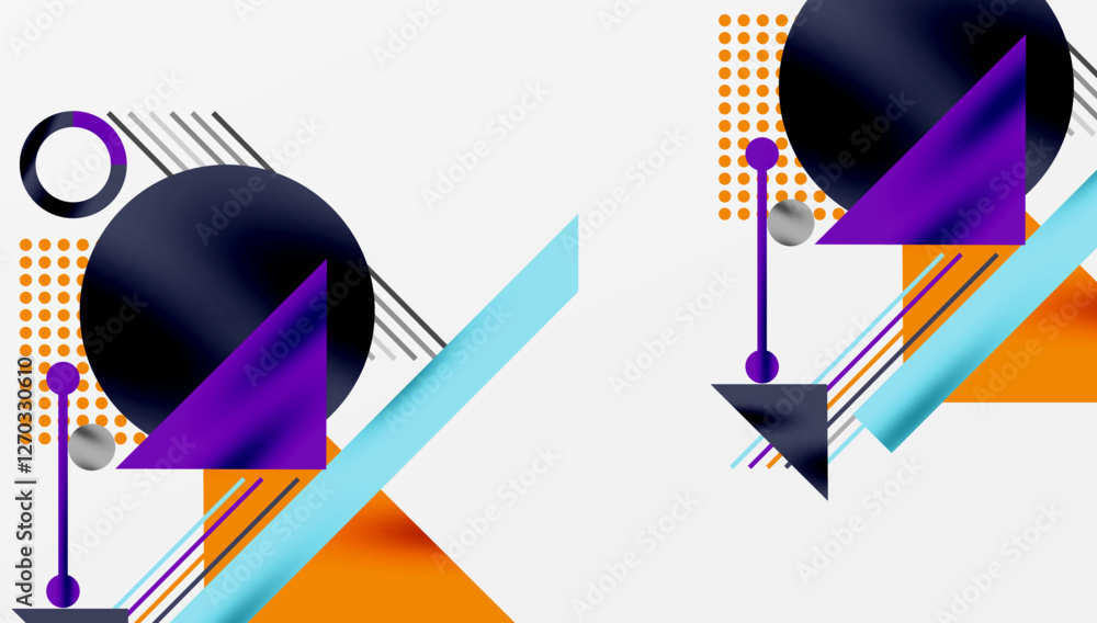 Poster geometric background showcasing sharp lines, contrasting colors, and minimalistic shapes