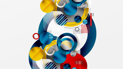 Fototapeta premium Abstract Geometric Background with Overlapping Transparent Shapes