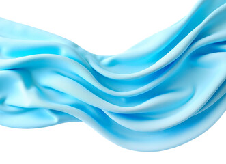 Floating elegant blue fabric isolated on white, selective focus