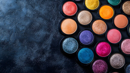 Colorful Powder Pigments Spread on Dark Background for Artwork