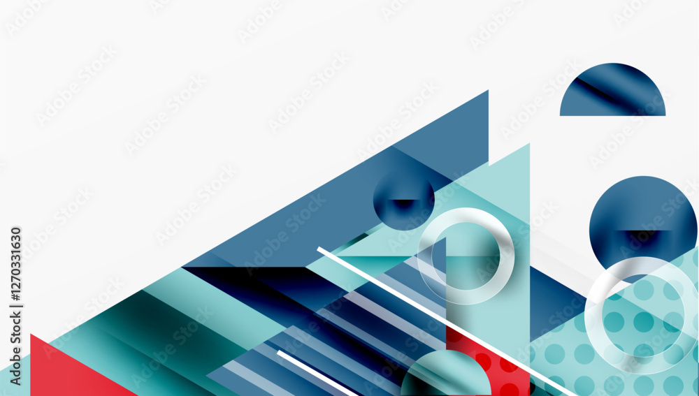 Aufkleber Modern geometric background - overlapping triangles with smooth gradients and semi-transparency