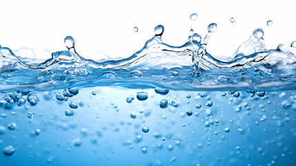 Close-Up View of Water Surface with Bubbles and Light Reflection