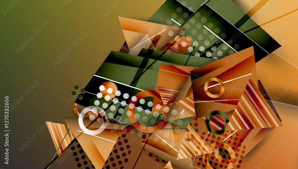 Poster creative triangles and circles composition