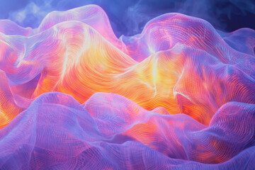 Obraz premium Colorful abstract background with wave pattern in vibrant shades of blue pink and yellow