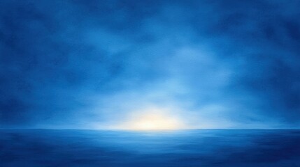 Obraz premium Serene ocean horizon at dawn with soft blue hues