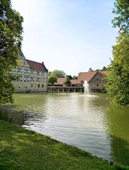 Obraz premium Castle Huelshoff, Havixbeck, North Rhine-Westphalia, Germany, Europe.