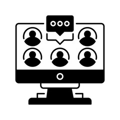 Virtual Meeting line icon. Universal creative premium symbol. Vector sign icon logo template. Vector illustration