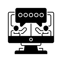 Virtual Meeting line icon. Universal creative premium symbol. Vector sign icon logo template. Vector illustration