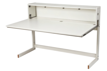White wall-mounted fold-away desk isolated with transparent background