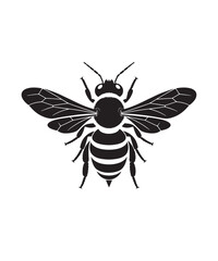 Honey Bee Logo – Simple Black and White Vector