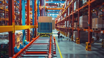 Automated Warehouse with Conveyor Belt System