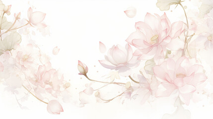 Naklejka premium Lotus watercolor hand-painted decorative elements