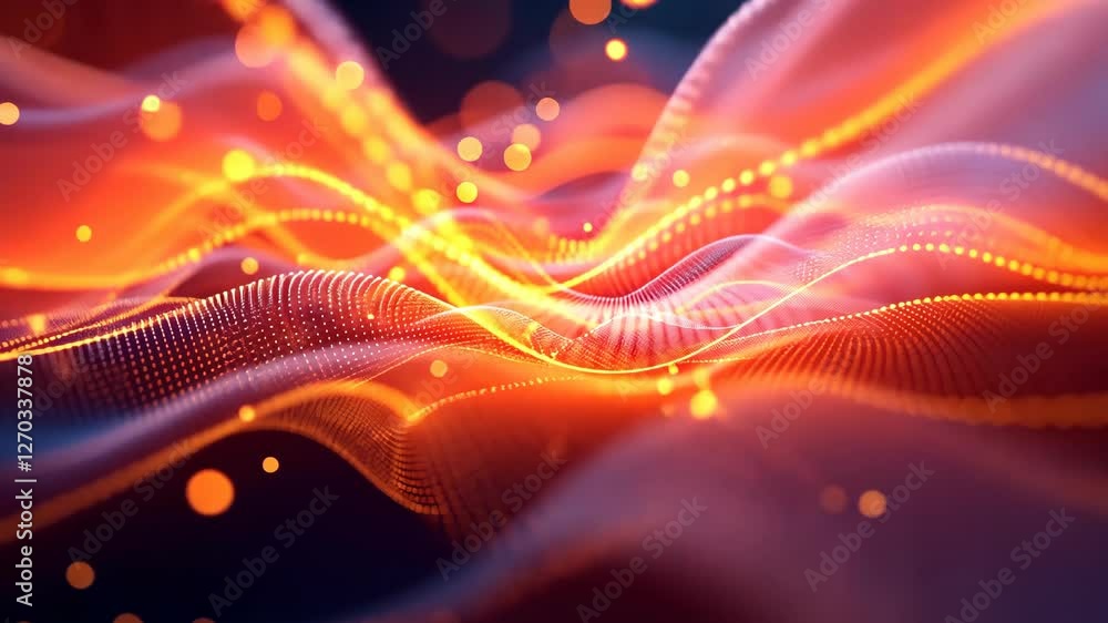 Aufkleber dynamic abstract waves with pulsating energy and vibrant light patterns in motion