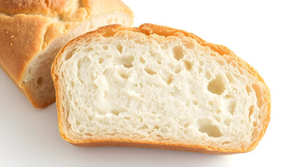 White bread loaf isolated on white background