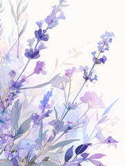 Lavender watercolor hand-painted decorative elements