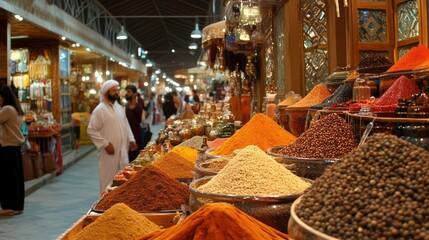 Aromatic Spices at the vibrant souk: A sensory experience of Middle Eastern culture