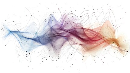 Colorful Abstract Data Wave with Network Connections