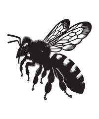 Bumblebee Icon – Detailed Winged Insect Silhouette