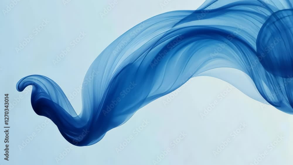 Poster blue sparks and flowing smoke on light background capturing abstract energy and ethereal motion in m