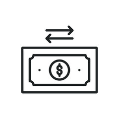 Money transaction thin line icons. Editable stroke and Perfect pixel on transparent background