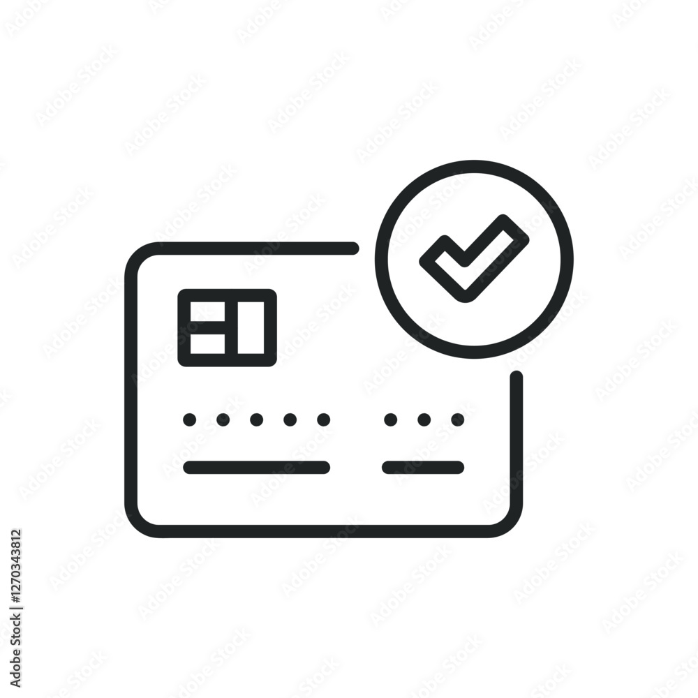 Poster card payment accept thin line icons. editable stroke and perfect pixel on transparent background