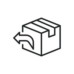 Package return thin line icons. Editable stroke and Perfect pixel on transparent background