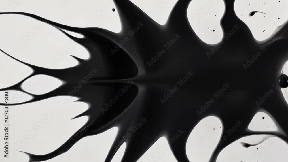 Aufkleber bold splashes of black paint on white canvas creating dynamic monochrome abstract art with energetic
