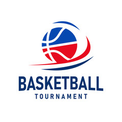 Fototapeta premium Simple basketball logo design. American Basketball Club Basketball Club Logo Sports Template