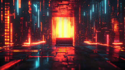 Neon Cityscape: Digital Art's Vivid Glow