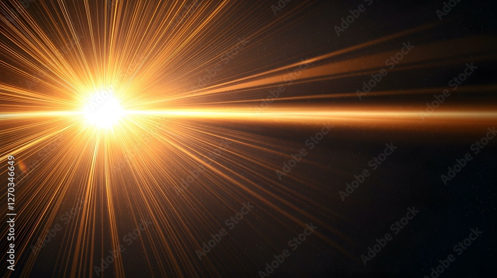 Poster the image shows a bright, golden light emanating from a central point, radiating outwards in a starb