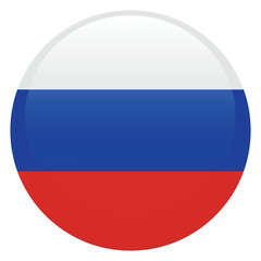 Fototapeta premium Flag of Russia. Russia round flag logo icon computer vector illustration design