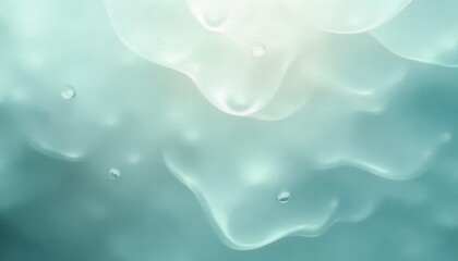 Teal and White Fluid Abstract