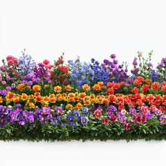 Vibrant Display of Colorful Flowers in a Lush Garden Setting with Varied Petals and Bright Natural Beauty