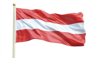 Austrian flag waving, outdoors, clear sky background, patriotic image