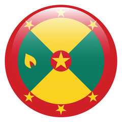 Flag of Grenada. Grenada round flag logo icon computer vector illustration design