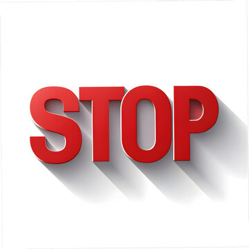 flate text design with STOP text on white background