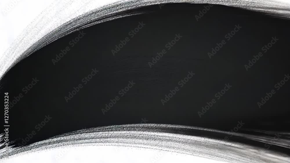 Poster Black and White Brush Stroke Abstract Art Background With Dynamic Transition Effect for Modern Design and Artistic Creativity Exploration, Featuring Minimalist Style and High Contrast Visual Appeal
