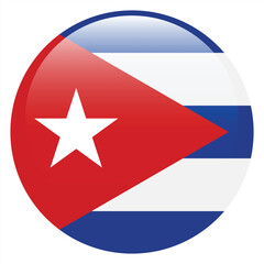 Flag of Cuba. Cuba round flag logo icon computer vector illustration design