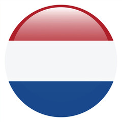 Flag of Netherlands. Netherlands round flag logo icon computer vector illustration design