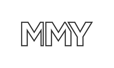 MMY logo design template with strong and modern bold text. Initial based vector logotype featuring simple and minimal typography. Trendy company identity.