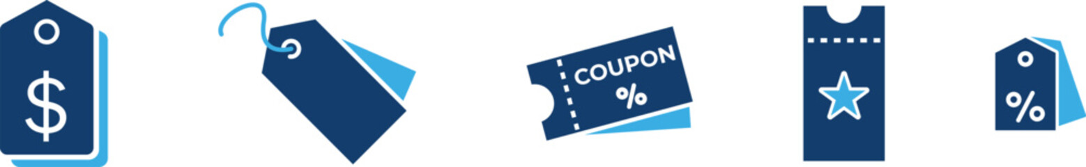 discount coupon vector price tag icon for design and promotional purposes