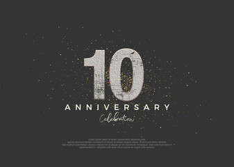 Fototapeta premium Rustic number for 10th anniversary celebration. premium vector design. Premium vector for poster, banner, celebration greeting.
