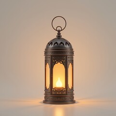Elegant Ramadan lantern glowing warmly in a serene setting